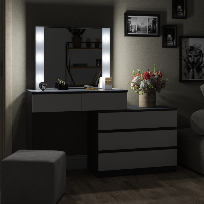 С зеркалом, Туалетный столик с подсветкой 110