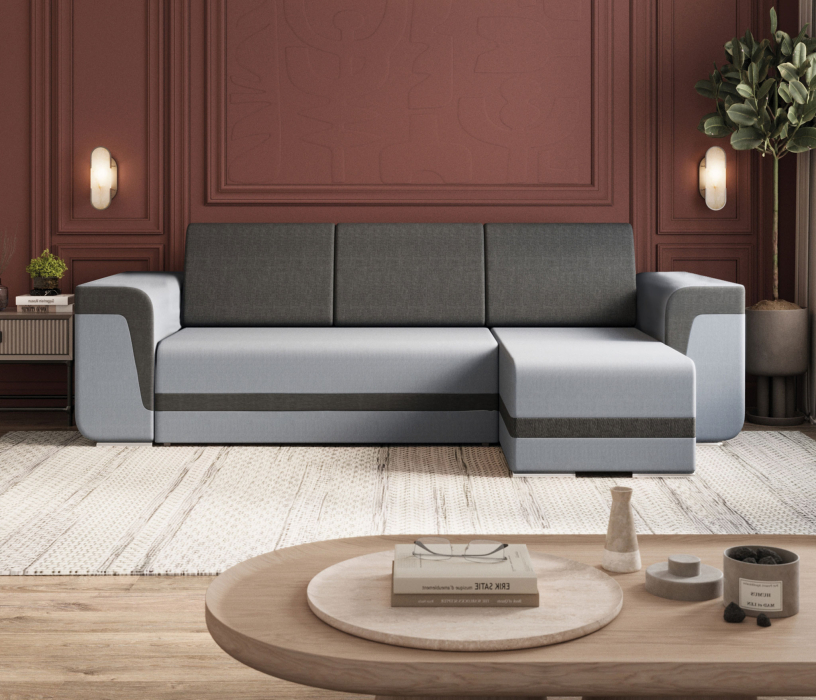 Диваны угловые в гостиную, Угловой диван-кровать Марракеш, велюр/рогожка