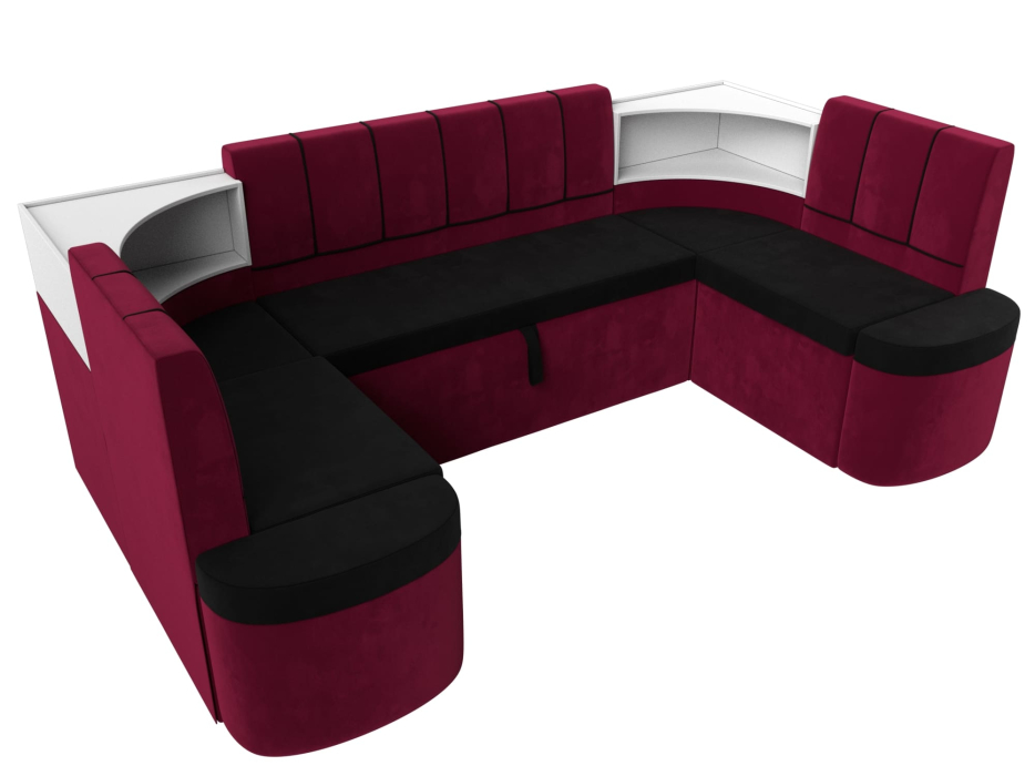 Кухонные уголки, Кухонный П-образный диван Тефида, микровельвет