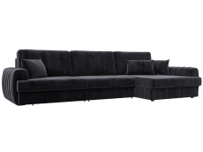 Диваны угловые в гостиную, Диван угловой Лига-057 НПБ Лонг угол правый, велюр TOWER