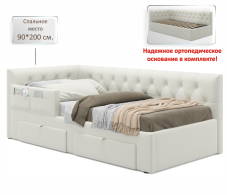 Мягкая кровать, Односпальная кровать-тахта Afelia с ящиками и бортиком
