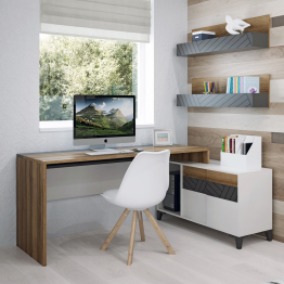 Стол письменный Гринвич мод. 3, авелано, темно-серый, белый