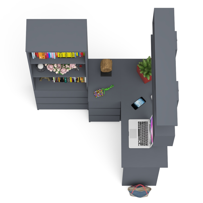 Домашние кабинеты, Уголок школьника Мори с угловым столом и полкой и стеллажом