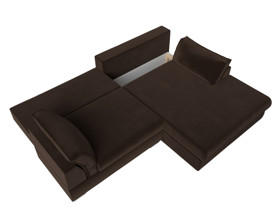 Диваны угловые в гостиную, Угловой диван Пекин угол правый, микровельвет