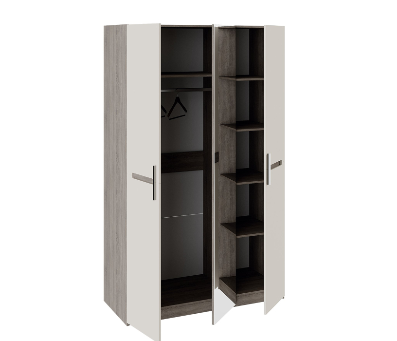 Для одежды, Фьюжн  Шкаф комбинированный (с 3 дверями) бежевый/дуб сонома трюфель