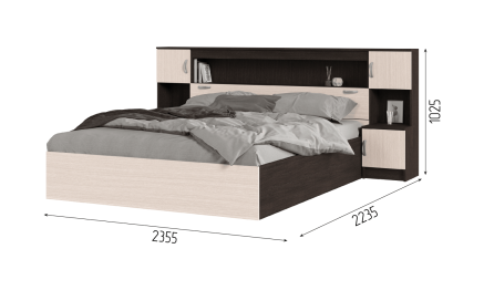 Кровать с прикроватным блоком КР-552 Спальня БАССА