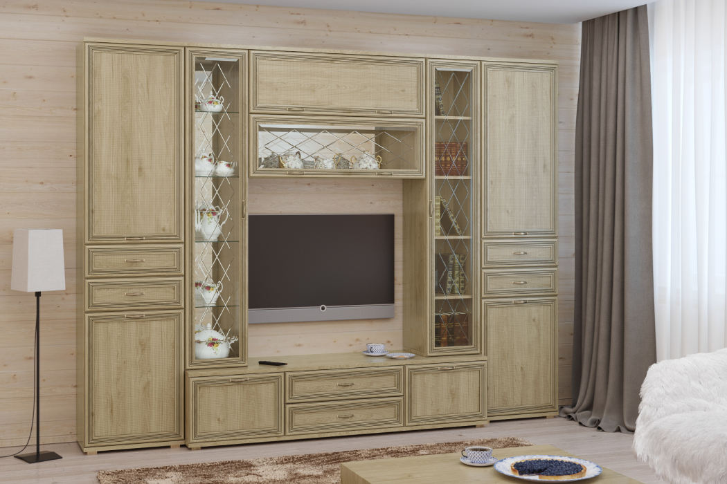 Стенки для гостиной, Модульная гостиная Карина композиция 3