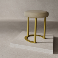 Пуфы дизайнерские, Пуф с металлическим каркасом HORSIX (Золотой)