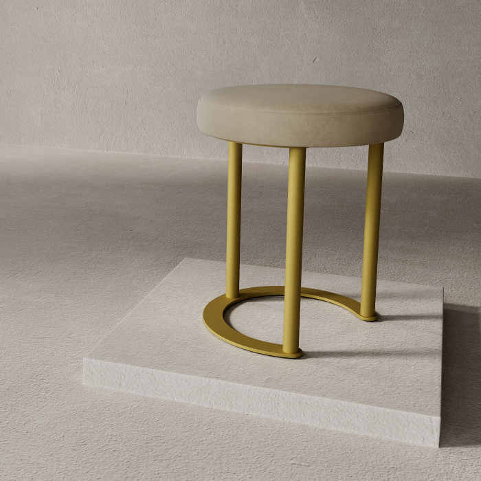 Пуфы дизайнерские, Пуф с металлическим каркасом HORSIX (Золотой)