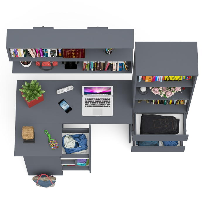 Домашние кабинеты, Уголок школьника Мори с угловым столом и полкой и стеллажом