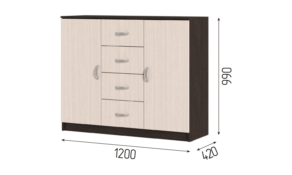 Комоды, Комод КМ-555М Спальня БАССА