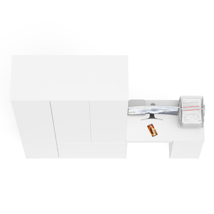 Домашние кабинеты, Компьютерный стол Мори с тумбой с дверкой и ящиком правый и шкаф-комод МШ1200-1