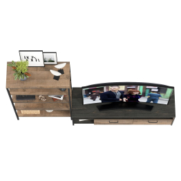 Тумба под ТВ и открытый стеллаж Трувор