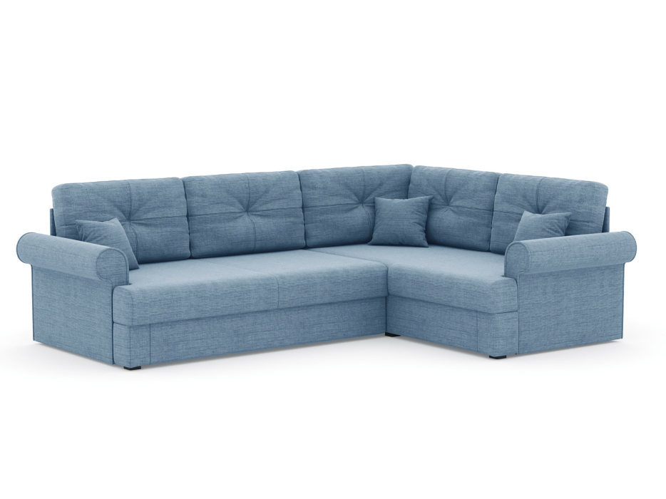 Диваны угловые в гостиную, Диван-кровать угловой Мирта дельфин, рогожка Люкс