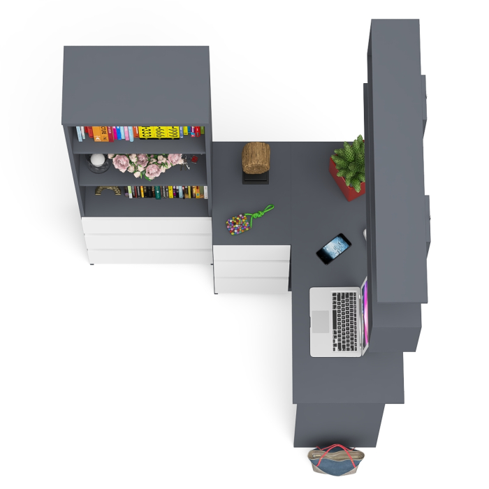 Домашние кабинеты, Уголок школьника Мори с угловым столом и полкой и стеллажом