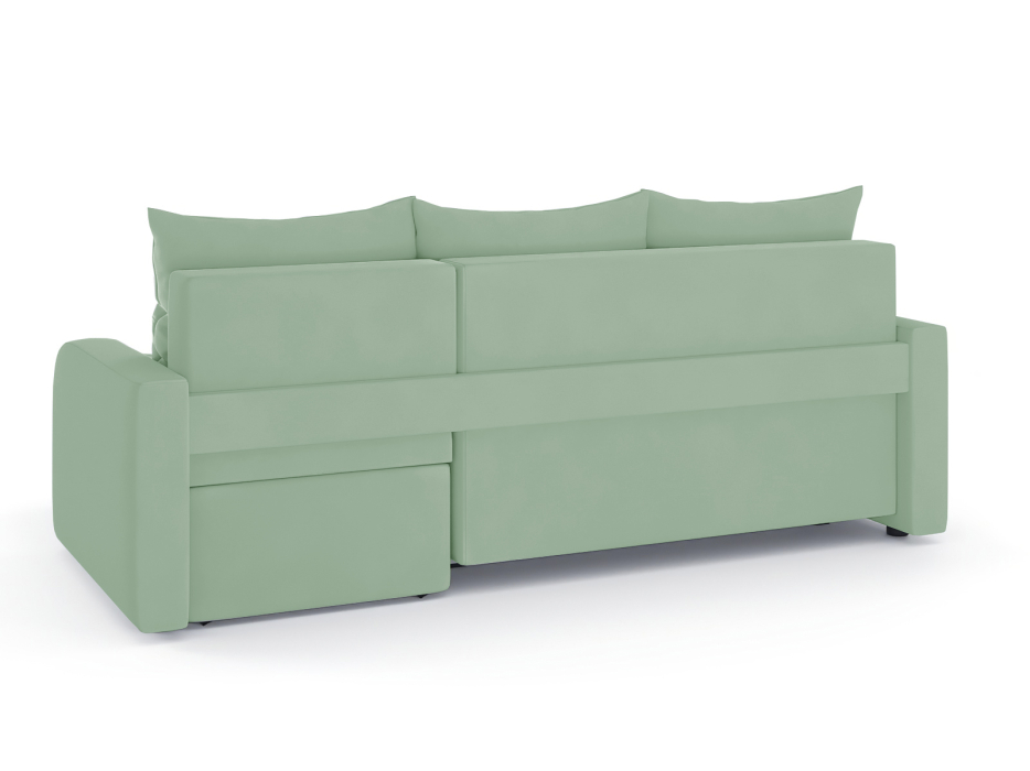 Диваны угловые в гостиную, Диван-кровать угловой Мини Люкс трехсекционная еврокнижка, велюр