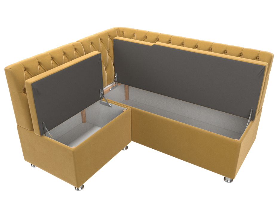 Диваны угловые кухонные, Кухонный угловой диван Мирта левый угол, микровельвет