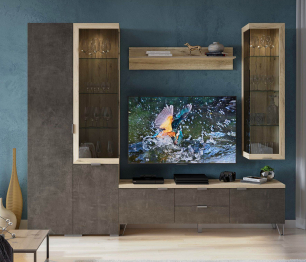 Шкаф Анима ШК-3020, дуб серый, камень темный