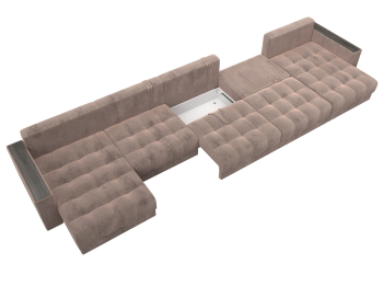 Диван П-образный с декором Лига-049 НПБ Мегалонг, велюр TOWER