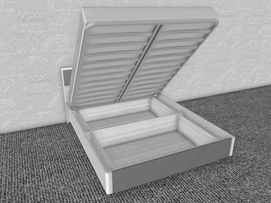 С подъемным механизмом, Модульная система Грейс Кровать КР-4003  Ясень Асахи