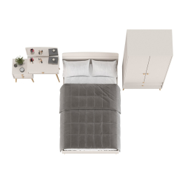 Кровать Афина 1200 с трюмо и шкафом-комодом