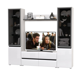 Стенка для гостиной с двумя стеклянными дверками Сидней № 49