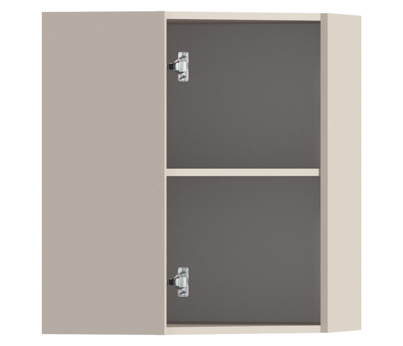 Навесные, Оля А5 Полка угловая*600 Беж песок/МДФ Кофе