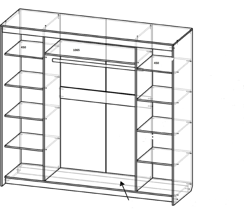 Шкафы-купе, Шкаф-купе шк-23 С Зеркалом