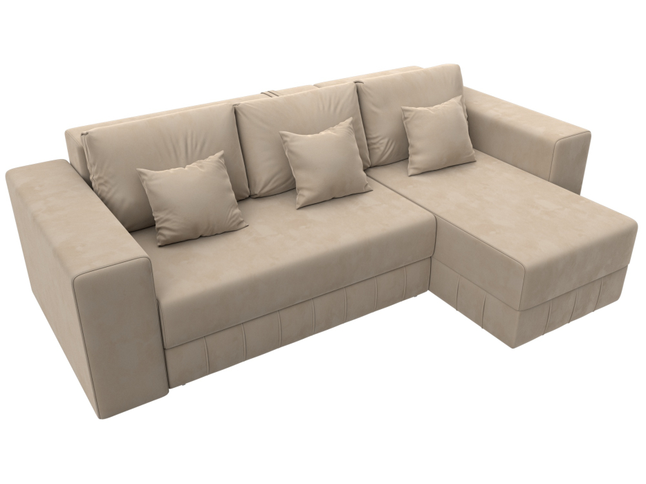 Диваны угловые в гостиную, Диван угловой Лига-076 угол универсальный, велюр SEVEN