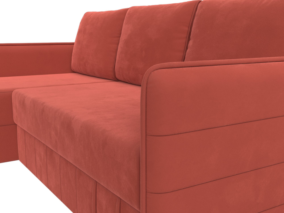 Диваны угловые в гостиную, Угловой диван Слим левый угол, микровельвет