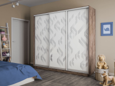 Шкафы-купе 3-х дверные, Шкаф-купе Экспресс 3-х дверный Фотопечать Ленты Стекла 240х60х240