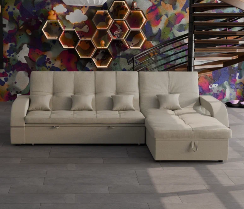 Диваны с ящиком для белья, Модульный диван Майами-2,микровелюр,антивандальная и водостойкая ткань,венеция