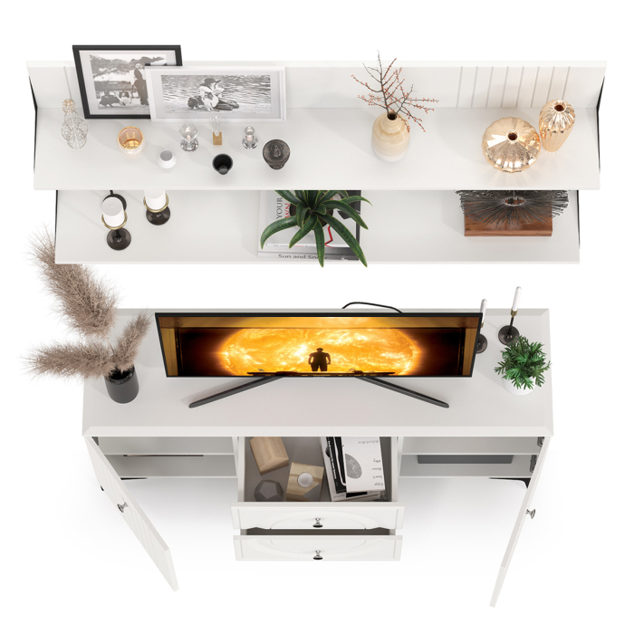 Стенки для гостиной, Тумба для ТВ с двумя навесными полками Валенсия № 51