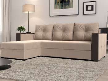 Угловой диван Валенсия Лайт левый угол, велюр