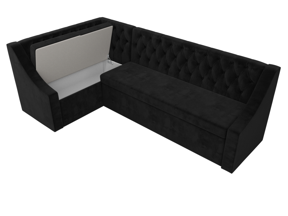 Диваны угловые кухонные, Кухонный угловой диван Мерлин правый угол велюр