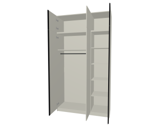 Спальня Букле Шкаф 3-дв (штанга+полки) *антресоль 350мм