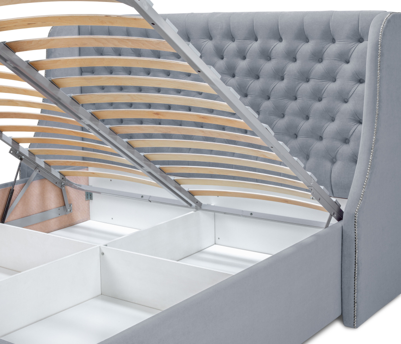 Мягкая кровать, Кровать с мягким изголовьем Пандора 1800, микровелюр