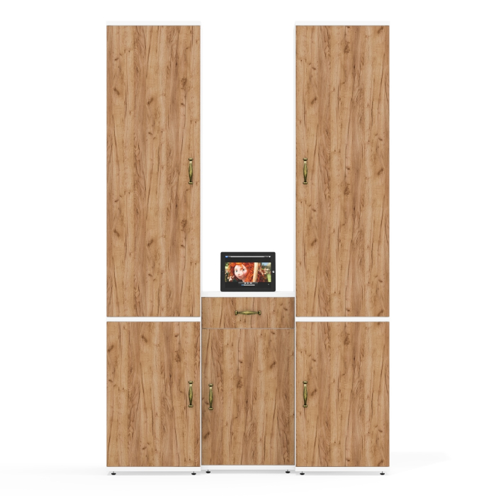 Домашние кабинеты, Пеналы с полками каждый по пять полок Лидер-8 и тумба дверка и ниша