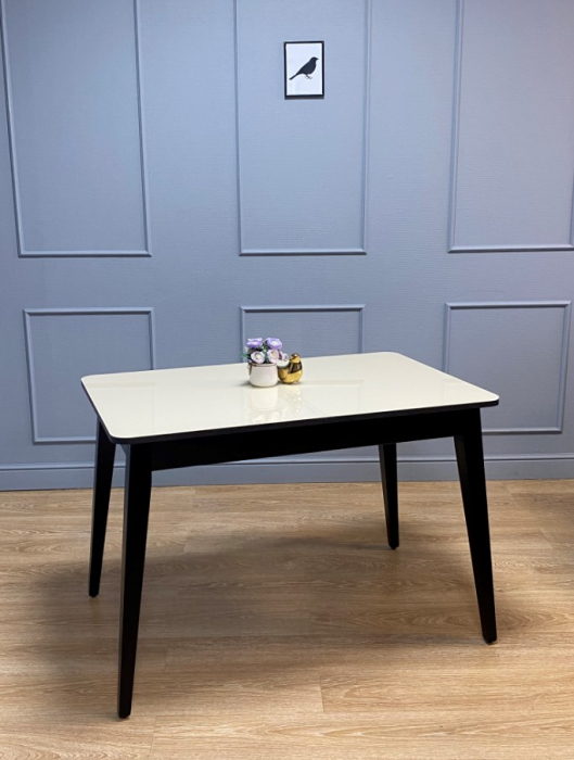 Обеденные столы, Стол KENNER 1100 M раздвижной, стекло белое глянец