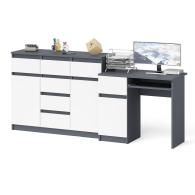 Компьютерные столы, Комод-тумба Мори 1200.4 и левый компьютерный стол МС-1