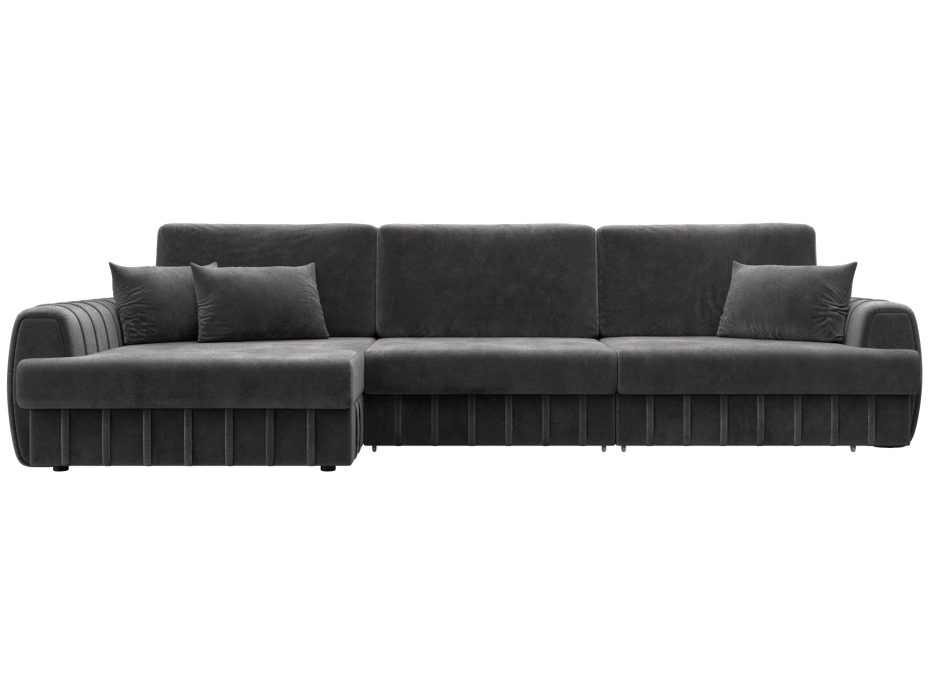 Диваны угловые в гостиную, Диван угловой Лига-057 НПБ Лонг угол левый, велюр TOWER