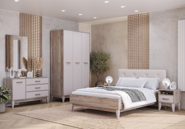 Кровать 160х200 с мягким изголовьем Скандика