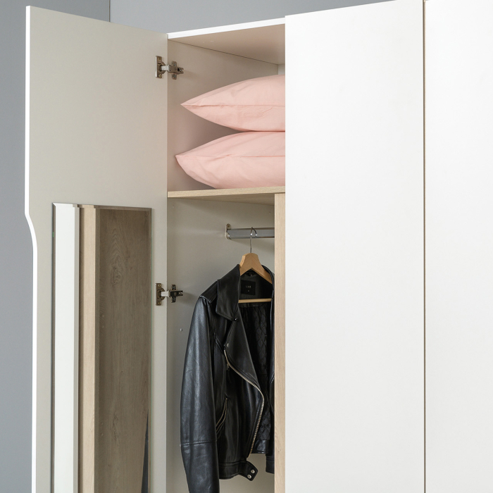 В гостиную, Два шкафа двустворчатых Муссон белый/дуб эндгрейн элегантный