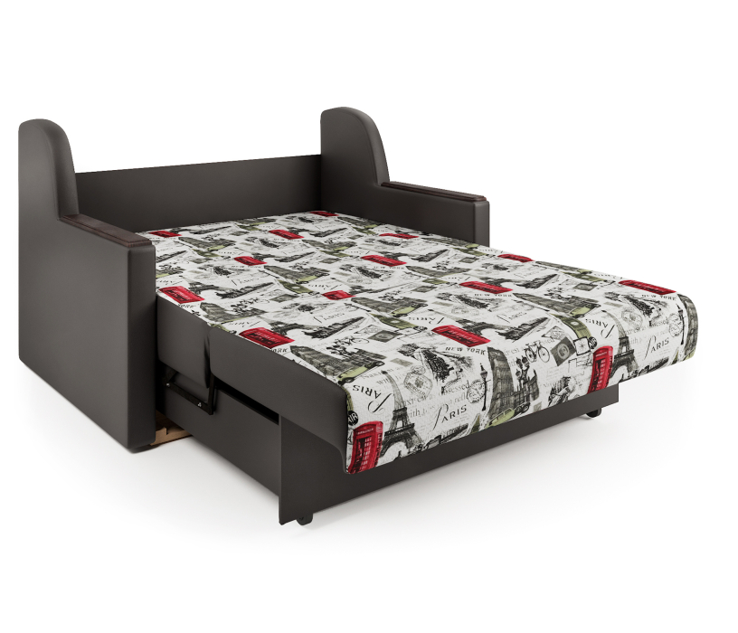 Диваны с ящиком для белья, Диван-кровать Аккорд Д 120, велюр/экокожа