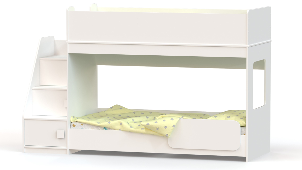 Для подростков, Кровать двухъярусная с угловой лестницей Ridgimmi 4.3