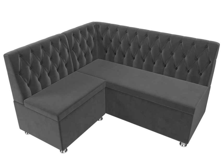 Диваны угловые кухонные, Кухонный угловой диван Мирта левый угол, велюр
