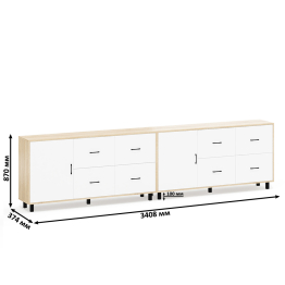 Два больших комода РВК 125-1704 ящики и дверка