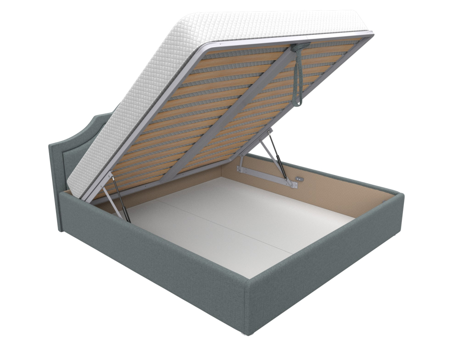 Мягкая кровать, Кровать интерьерная Афина 180, рогожка Амур