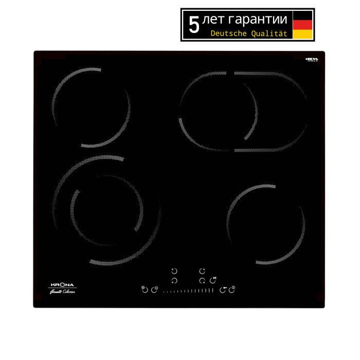 Встраиваемые варочные панели, Варочная панель Krona LEGGIERO 60 BL