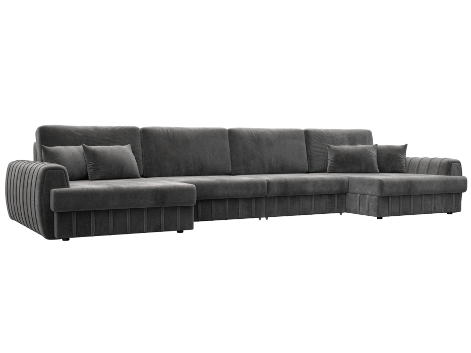 Диваны угловые в гостиную, Диван П-образный Лига-057 НПБ Лонг, велюр TOWER